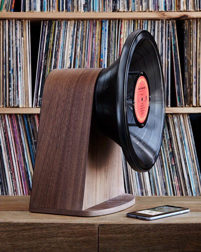 Bluetooth Lautsprecher aus Vinyl
